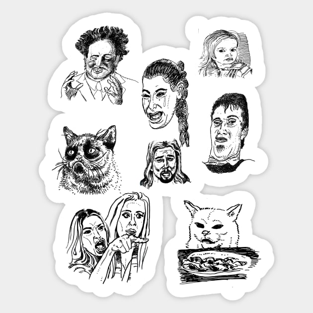 Memes Drawings Sticker by Iceman_products